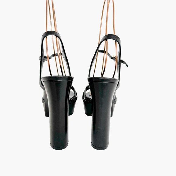 Gucci Allie Knotted Platform Sandals EU 40 US 10 Black Crawford Block High Heel - Picture 6 of 13